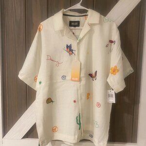 Malibu by Drill Clothing Co. Tropical Embroidered Button-Up–Various Sizes – NWT